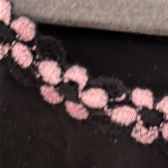 Cosabella Black top with Pink Floral Trim - Picture 3 of 7